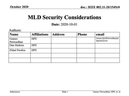 MLD Security Considerations