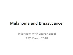 Melanoma and Breast cancer