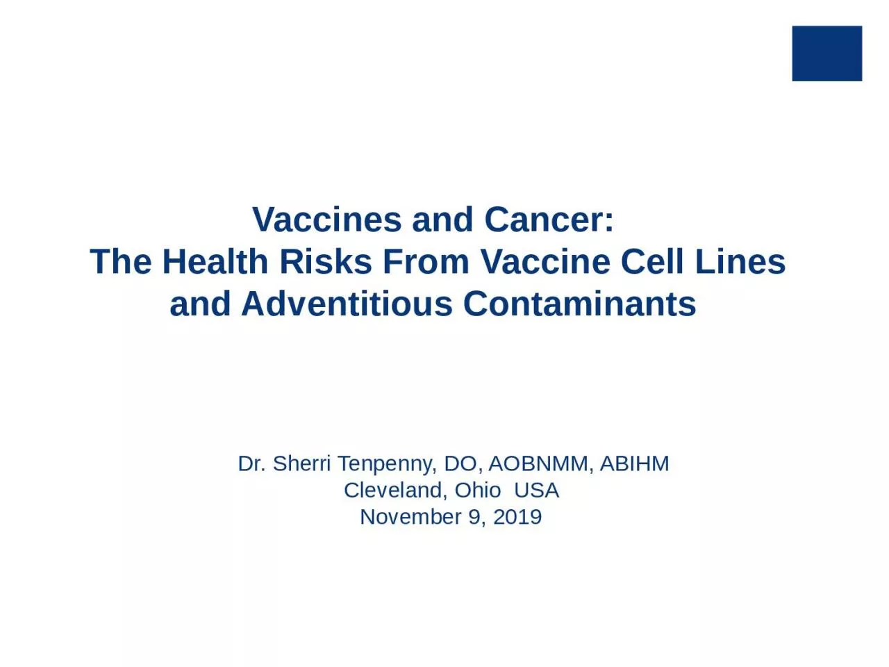 Vaccines and Cancer:  The