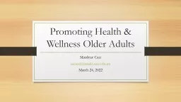 Promoting Health & Wellness Older Adults