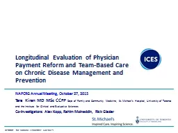 Longitudinal Evaluation of Physician Payment Reform and Team-Based Care on Chronic Disease