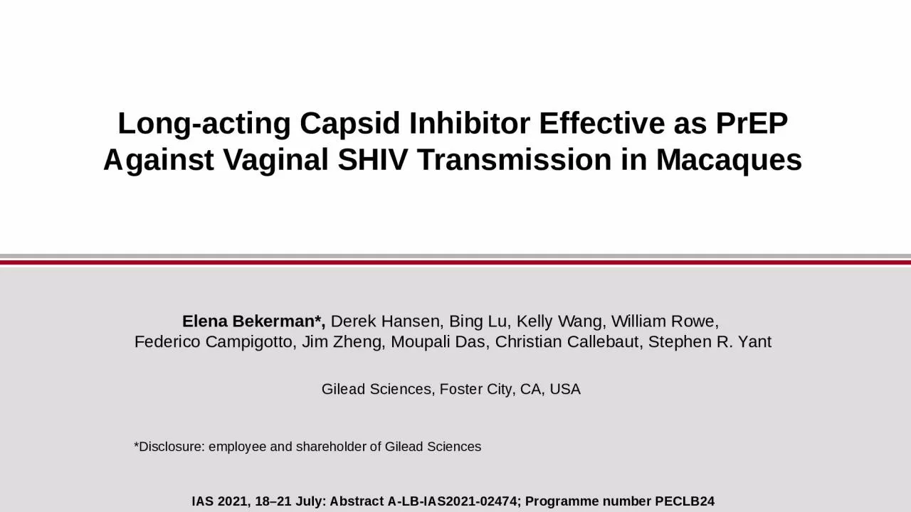 PPT-Long-acting Capsid Inhibitor Effective as