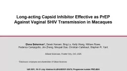 Long-acting Capsid Inhibitor Effective as