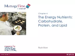 The Energy Nutrients: Carbohydrate, Protein, and Lipid