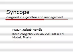 Syncope diagnostic algorithm and management