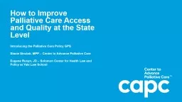 How to Improve Palliative Care Access and Quality at the State Level