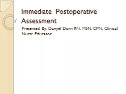 Immediate Postoperative Assessment