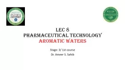 lec  8 Pharmaceutical Technology