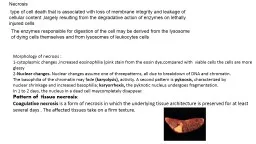 Necrosis  type of cell death that is associated with loss