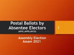 Postal Ballots by Absentee Electors