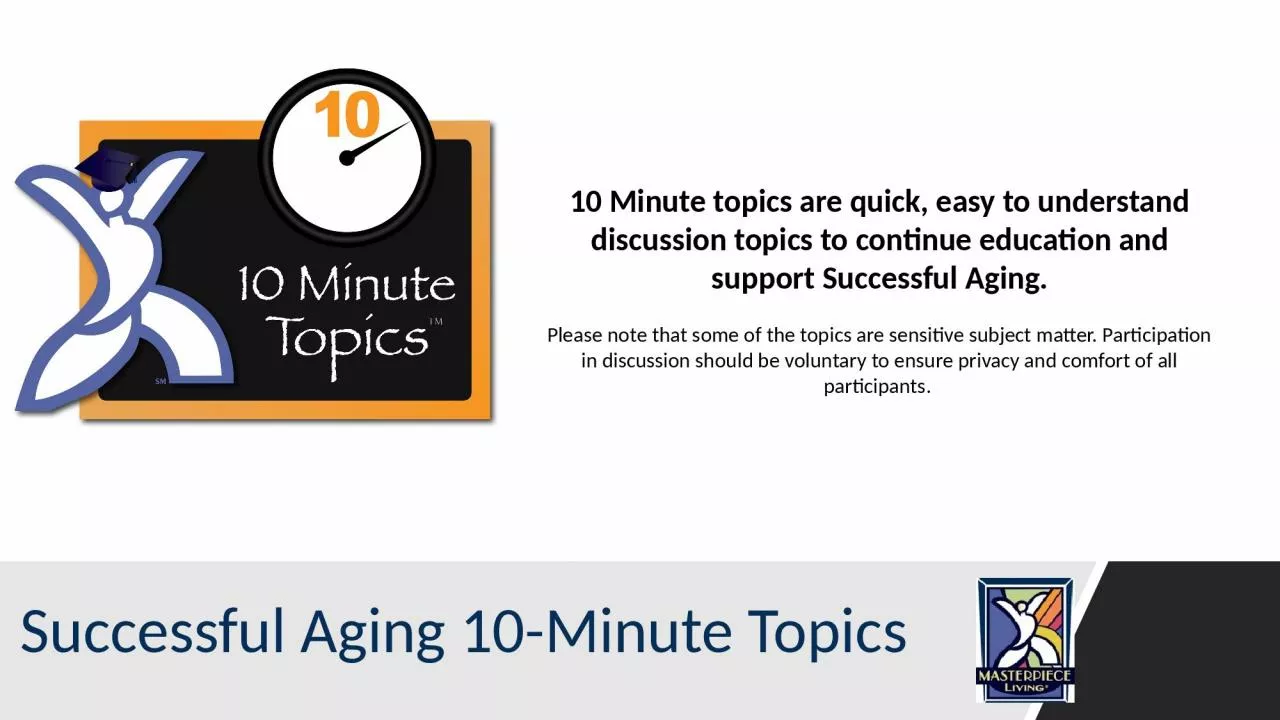 Successful Aging 10-Minute Topics