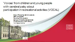 “Voices” from children and young people with cerebral palsy about participation in recreational