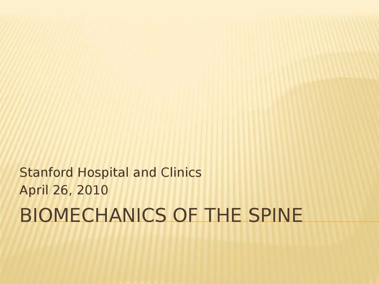 biomechanics of the spine
