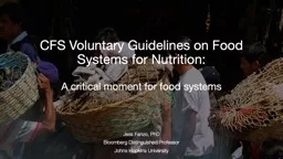 CFS Voluntary Guidelines on Food Systems for Nutrition: