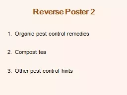 Reverse Poster 2 Organic pest control remedies