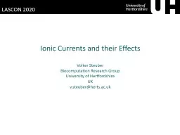 LASCON 2020 Ionic Currents and their Effects