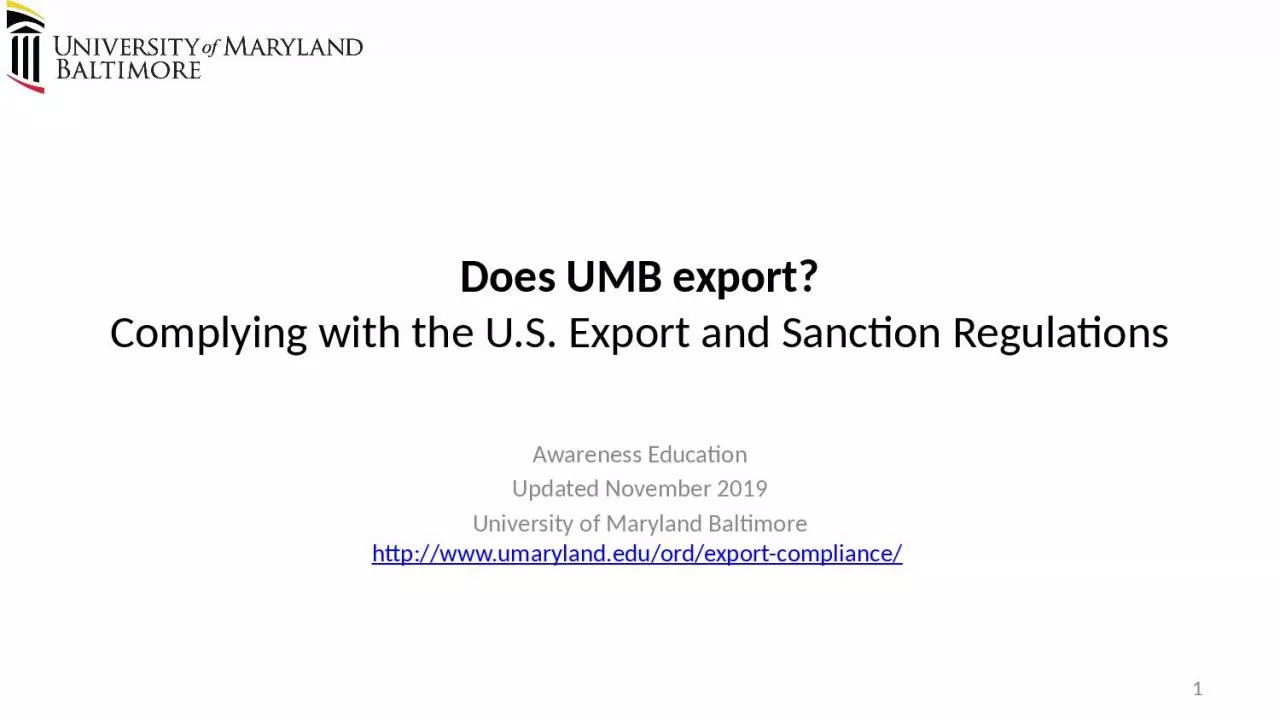 Does UMB export? Complying with the U.S. Export and Sanction Regulations