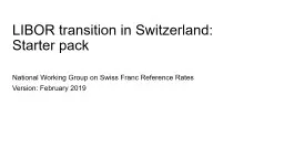 LIBOR transition in Switzerland: