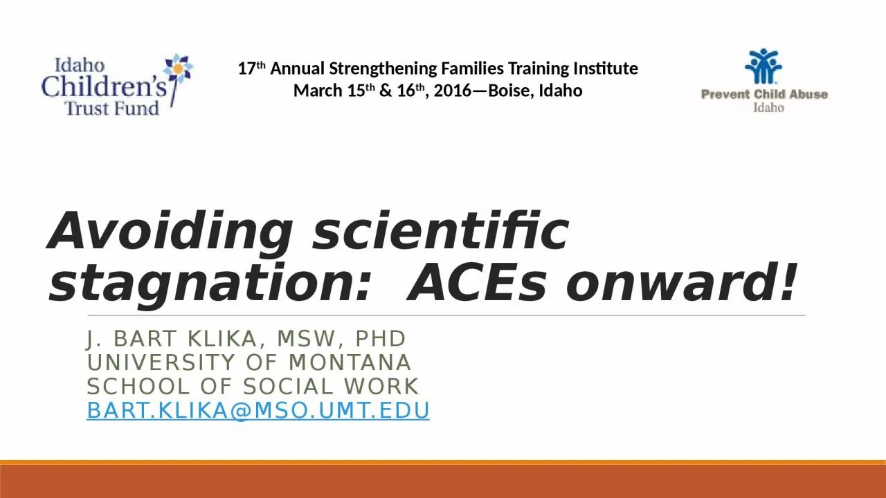 PPT-Avoiding scientific stagnation: ACEs onward!