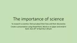 The importance of science