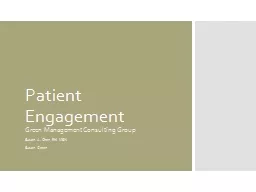 Patient Engagement Green Management Consulting Group
