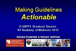 Making Guidelines Actionable
