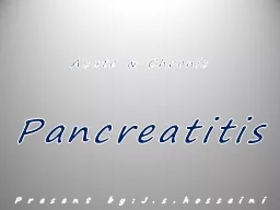 Acute & Chronic Pancreatitis