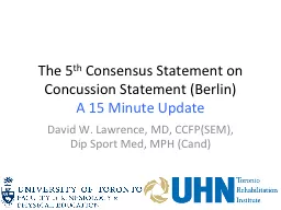 The 5 th  Consensus Statement on Concussion Statement (Berlin)