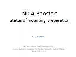 NICA Booster:  status  of mounting preparation