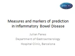 Measures  and markers of prediction in Inflammatory Bowel Disease