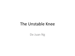 The Unstable Knee De Juan Ng