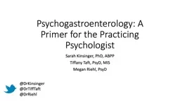 PPT-Psychogastroenterology : A Primer for the Practicing Psychologist