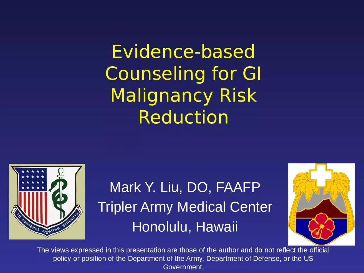 Evidence-based Counseling for GI Malignancy Risk Reduction