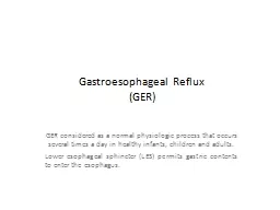Gastroesophageal  Reflux