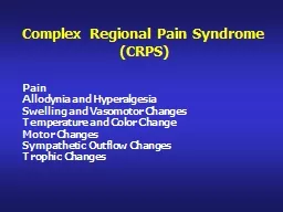 Complex  Regional Pain  Syndrome