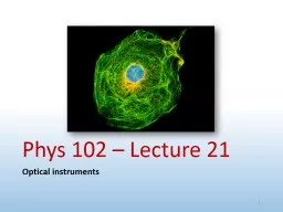 Phys 102 – Lecture 21 Optical instruments