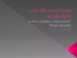 Low risk chest pain evaluation