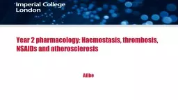 Year 2 pharmacology:  Haemostasis