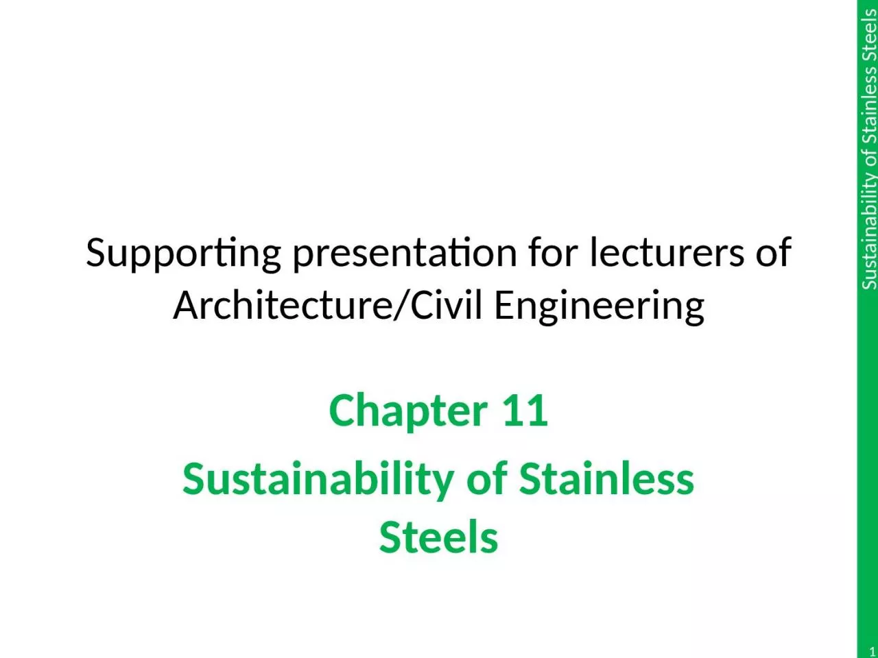 Supporting presentation for lecturers of Architecture/Civil Engineering