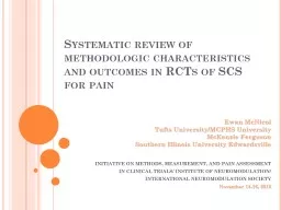 Systematic review of methodologic characteristics and outcomes in RCTs of SCS for pain