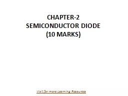 CHAPTER-2 SEMICONDUCTOR DIODE