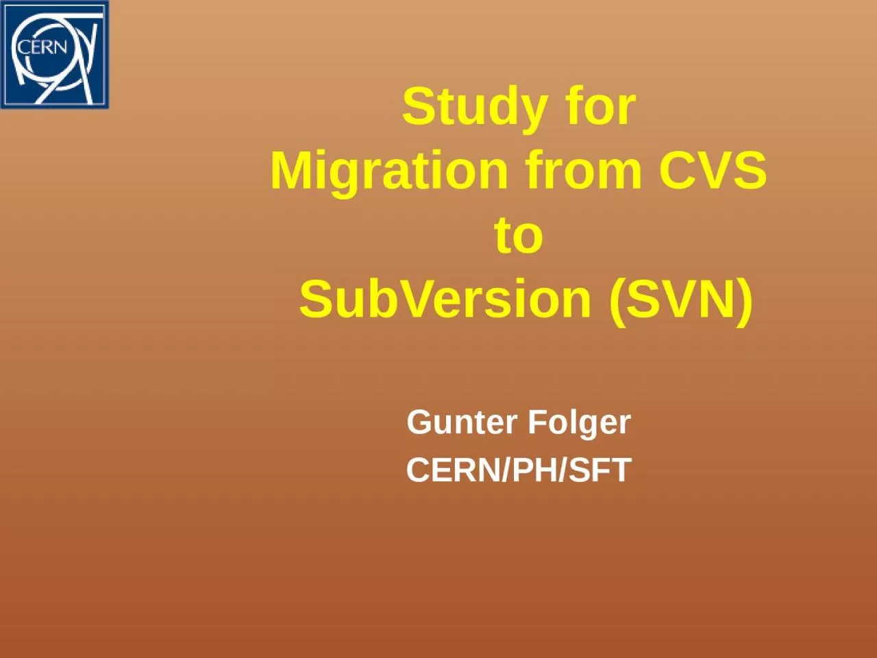 Study for Migration from CVS