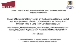 AMMI Canada-CACMID Annual Conference 2020 Online Oral and Poster