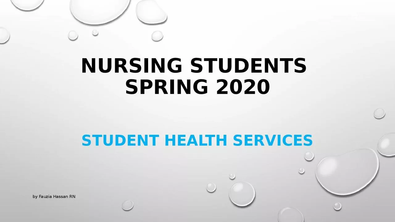 NURSING STUDENTS  spring 2020