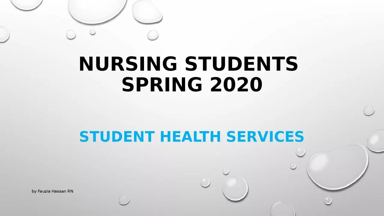 PPT-NURSING STUDENTS spring 2020