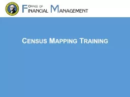 Census Mapping Training NOTE: