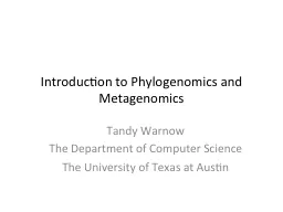 Introduction to  Phylogenomics
