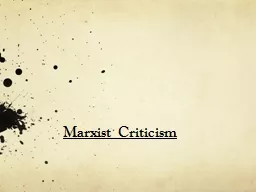 Marxist Criticism Literary Theory and Criticism