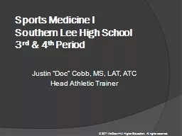 Sports Medicine I Southern Lee High School