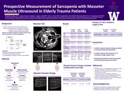 Prospective Measurement of Sarcopenia with Masseter Muscle Ultrasound in Elderly Trauma Patients